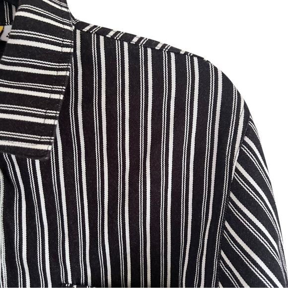 Big Bud Press Black White Striped Work Jacket Unisex S - Picture 8 of 11